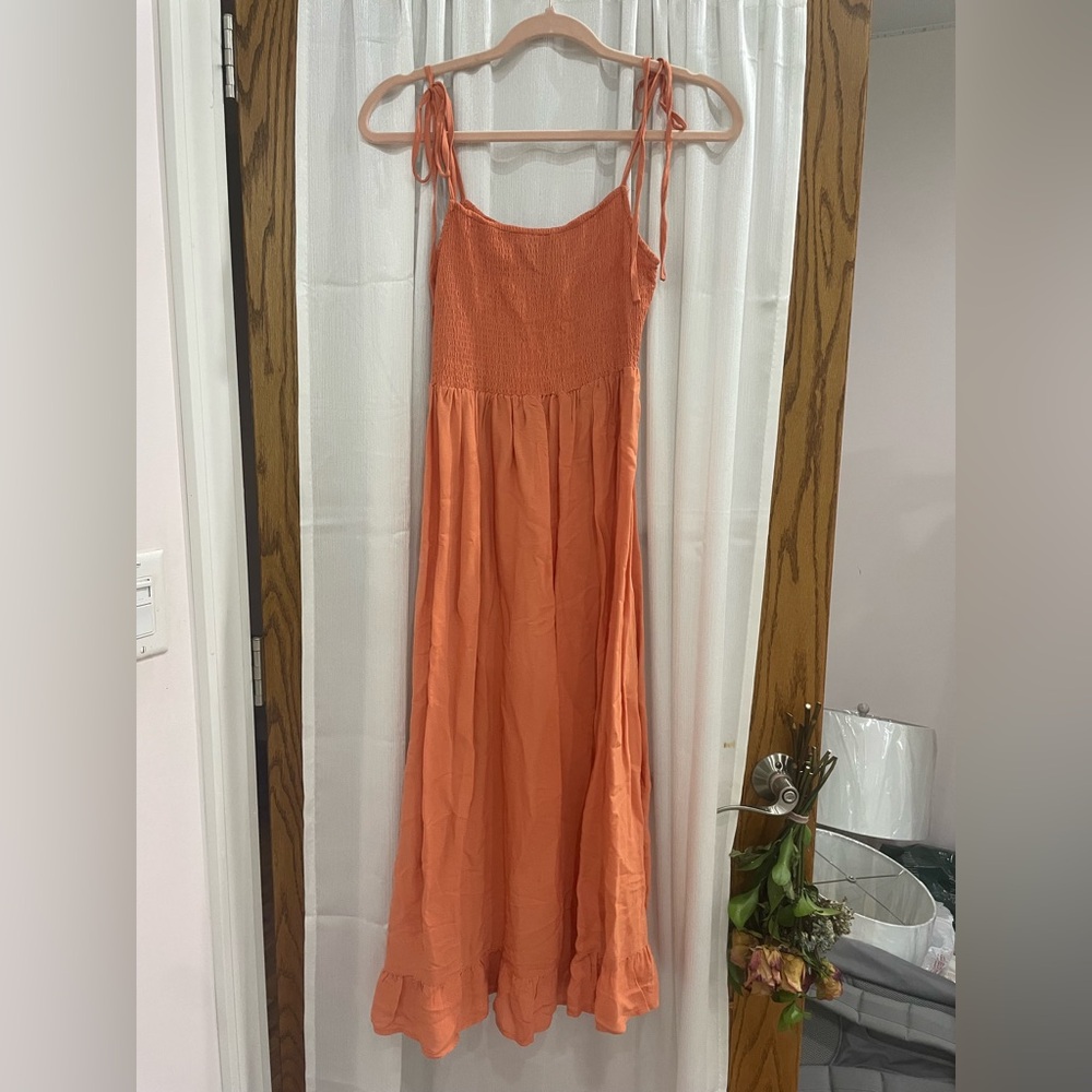 Forever 21 Orange Smocked Sundress